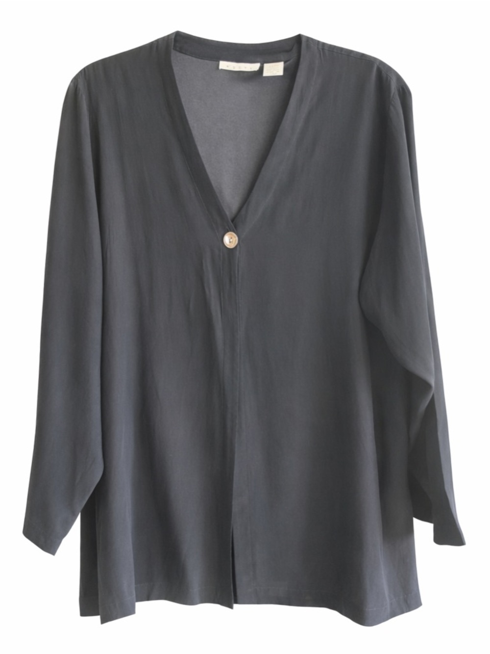 Holte Silk Black Modern Top With One Botton Closure